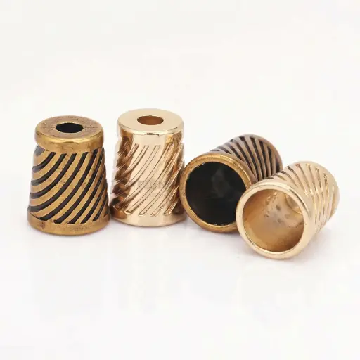 Cone-Shaped Spiral Ribbed Design End Cap