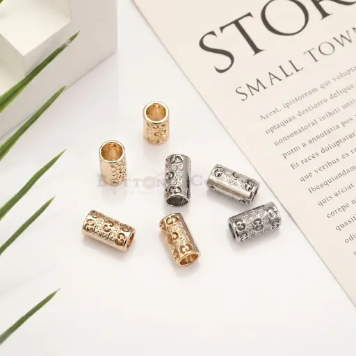High-End Openwork Filigree Metal Cord End Cap