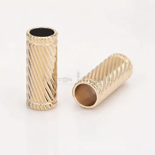 [M2007 LIGHT GOLD] Diagonal Spiral Pattern Cylindrical Shape End Cap