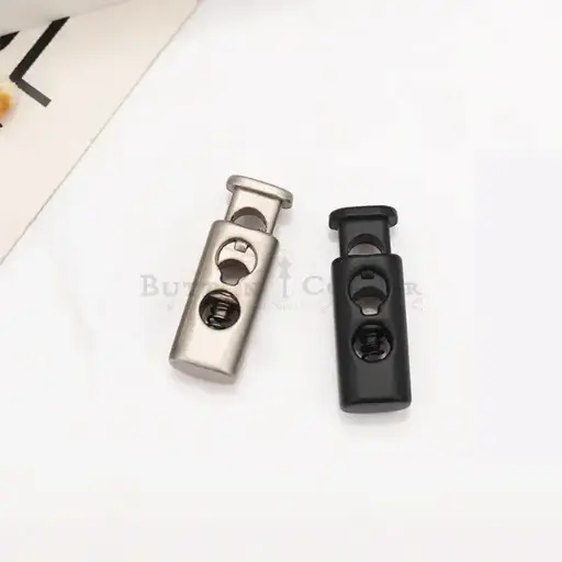 Adjustable Double-Hole Spring-Loaded Drawstring Cord Stopper