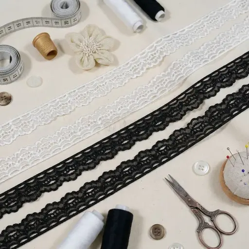 One-Side Border Organza Lace