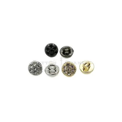 Minimalist Rounded Shape Button With Crystal Ring Border 