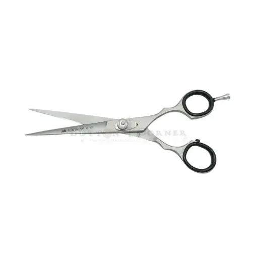 [BC-BARB-6.5" BAIYAYU] Black Round Handle Barber Scissors With Removable Finger Rest