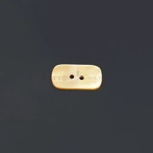 [912264 BEIGE] Opalescent Smooth-Rectangular Shape Two-Hole Japanese Shell Button 