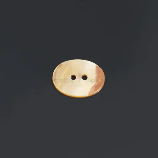 [912262 BEIGE] Oval Shape Two-Hole Japanese Shell Button
