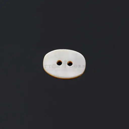 [912237 NATURAL] Two-Hole Oval Shape Natural Japanese Shell Button