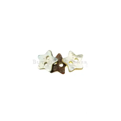 [AGCS2HS-20L] Agoya China Star Shape 2 Hole Shell Button