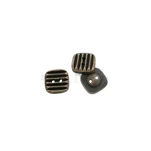 [WB221 DARK WALNUT] Spiral Striped Design Square 2 Hole Wooden Shirt Button