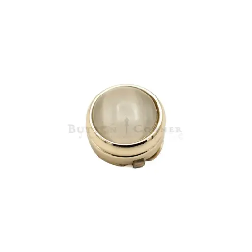 [M6038 GOLD] Cat-Eyes Natural Pearl With Gold Rim, Cover Button