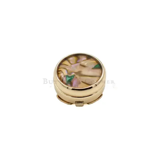 [M6038-2 GOLD] Artificial Shell Inlay Decorative Cover Button
