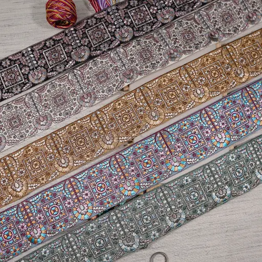 Metallic Yarn, Embroidery Trim, Decorative Lace 