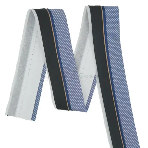 [NY-YG11 BLACK BLUE] Black Base Lining Fabric Waistband Tape