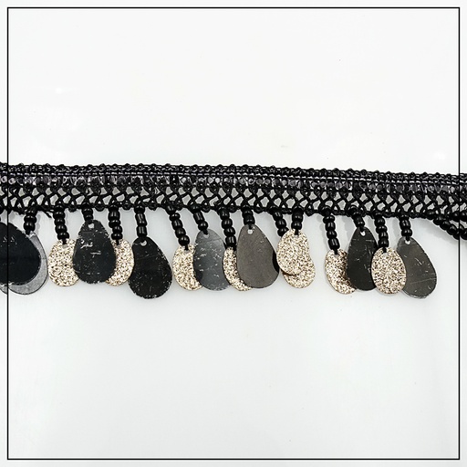 Metallic Yarn Glass Beads Hanging Lace