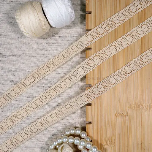 [CRL410 OFF WHITE] Double Side Border Crochet Lace