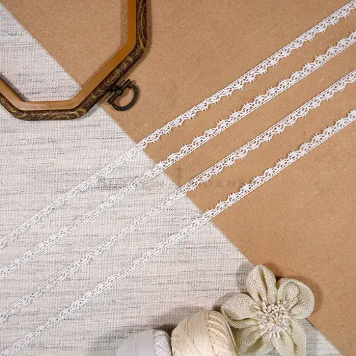 [CRL411 WHITE] One Side Border Crochet Lace
