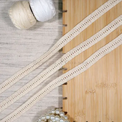 [CRL413 OFF WHITE] Double Side Border Crochet Lace