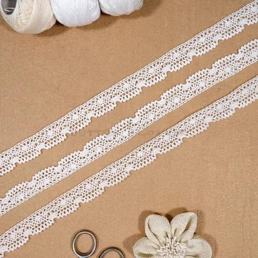 [CRL420 WHITE] One Side Border Crochet Lace