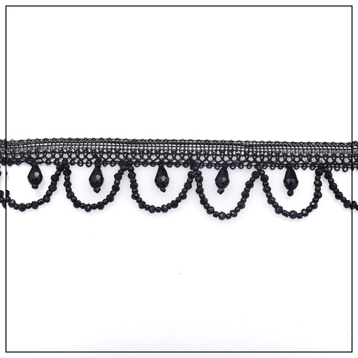 Metallic Scallop Glass Beads Hanging Lace