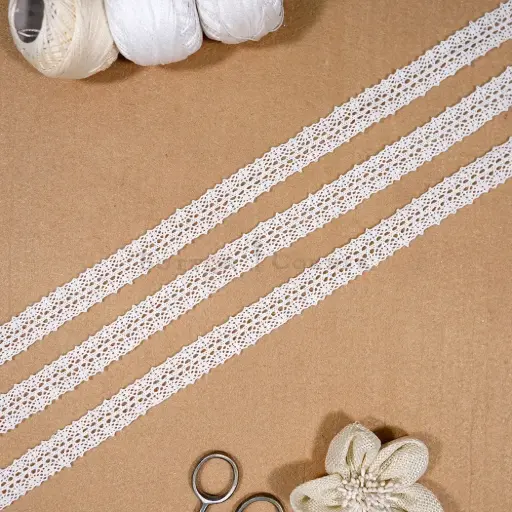 [CRL434 WHITE] Double Side Border Crochet Lace