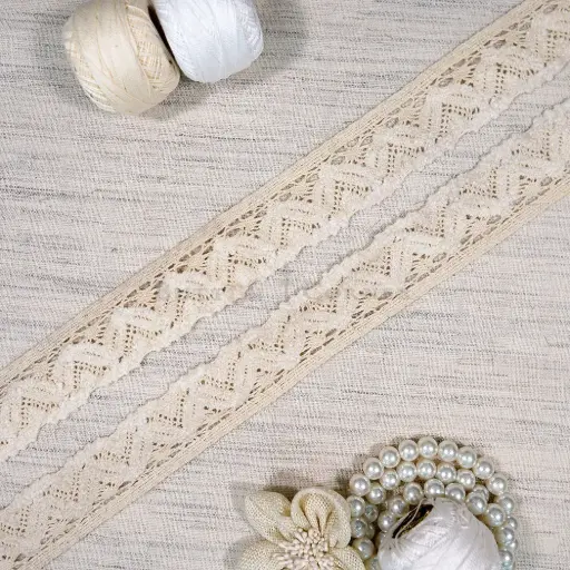 [CRL431 OFF WHITE] One Side Border Crochet Lace