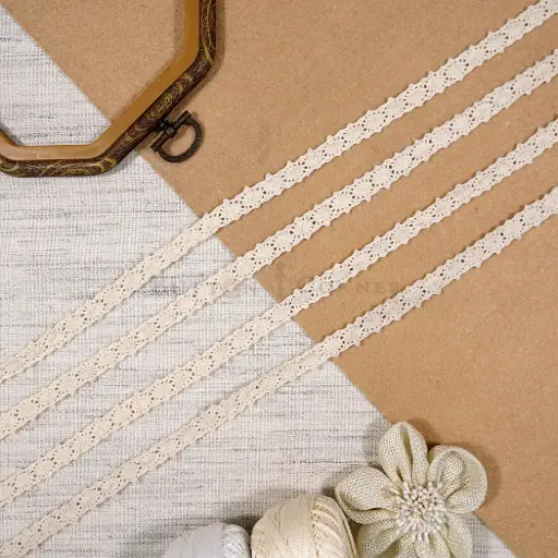 [CRL432 OFF WHITE] Double Side Border Crochet Lace