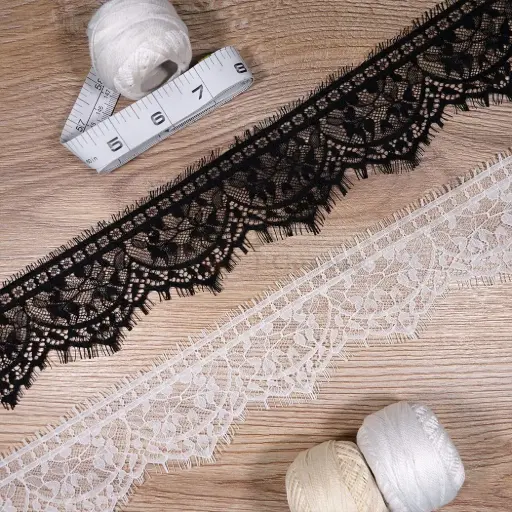 Blossom Scalloped Chantilly Lace with Eyelash Fringe Edge