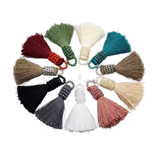 Glass Beads, Silk Threads, Tassels In Colour