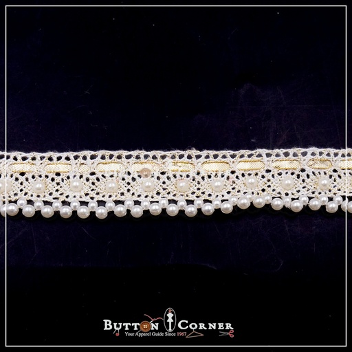 [AF19033 CREAM] One Side Border Fancy Crochet Lace