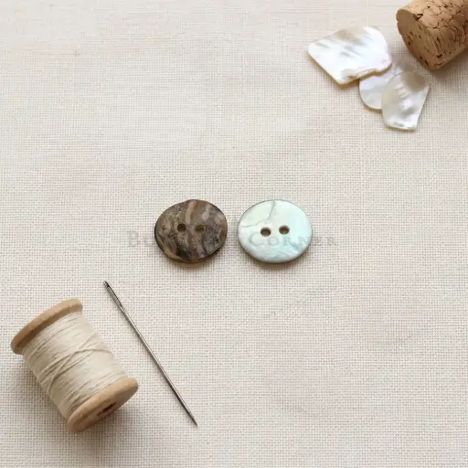 [AGCHOV2H20L] Agoya China, Oval Shape Two-Hole Shell Button 