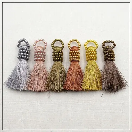 Fancy Metalic Yarn Tassels