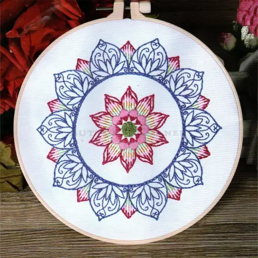 [N1052] Lotus Mandala Hand Embroidery Kit