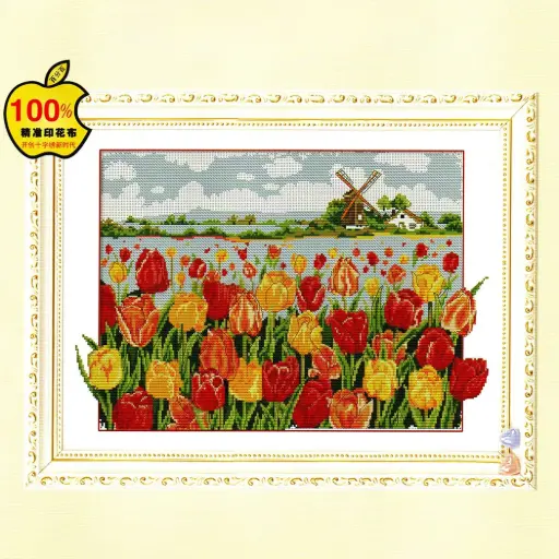 [MD-61372/G1029] Countryside Garden Theme Cross Stitch Kit
