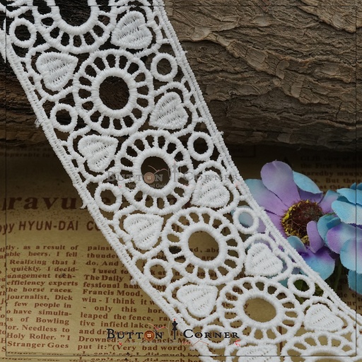 [D8933-WHITE] Shuttle Joined Lace