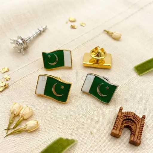 Waving The National Flag of Pakistan, Lapel Pin