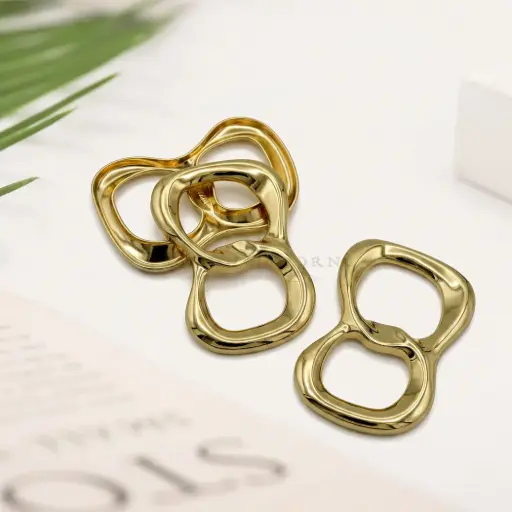 [H9905-30 LIGHT TEA GOLD] Twisted Infinity Oval Slide Buckle For Belts, Scarves and Garments 