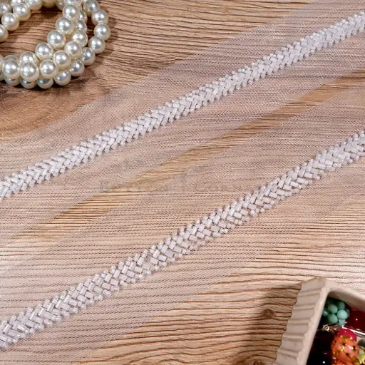 [ATA-113 WHITE] Eye-Catching Smooth Centre Glass Bead Embellishment