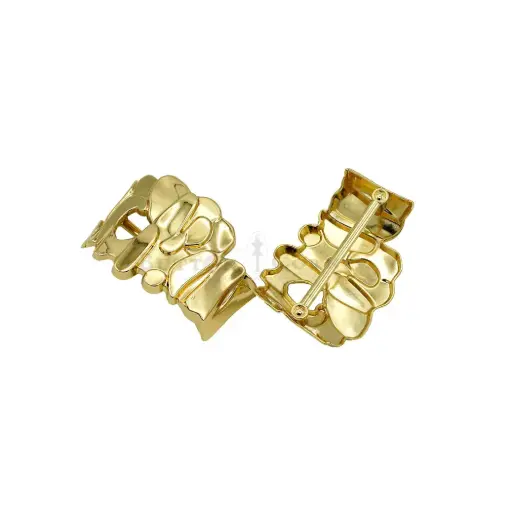 [B3664 LIGHT TEA GOLD] Modernist Abstract Organic Fluid Scarf Buckle