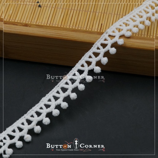 [D5659-WHITE] One Side Border Shuttle Lace