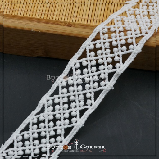 [D8393-WHITE] Shuttle Joined Lace