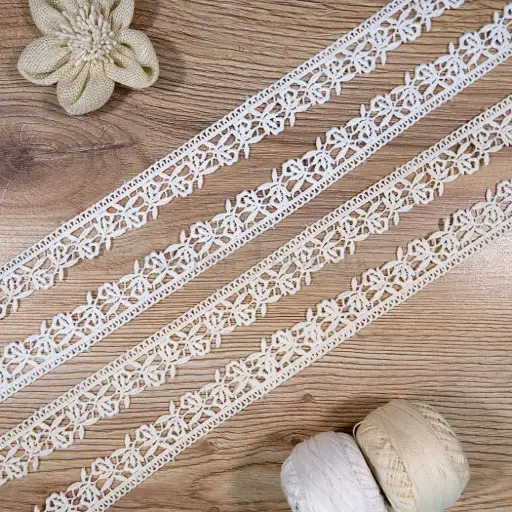 Openwork Floral Pattern Shuttle Lace