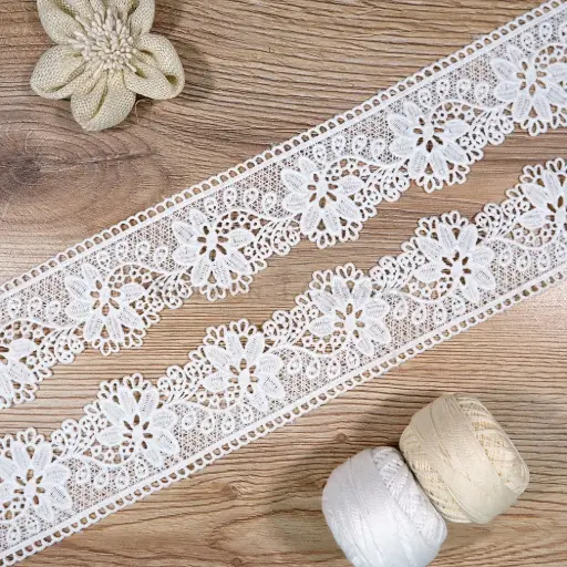 [ALN518 WHITE] Openwork Pattern Shuttle Lace