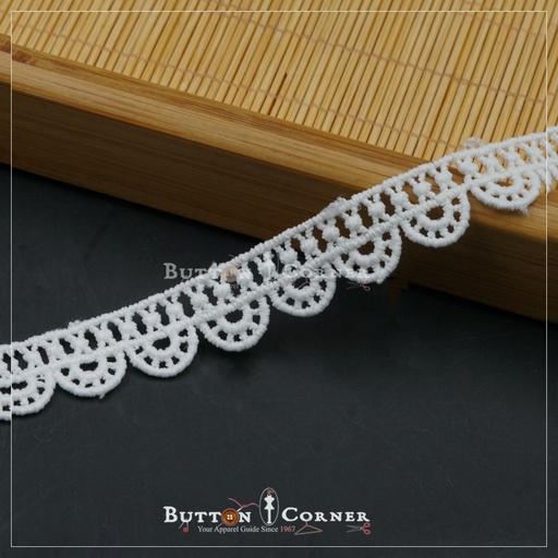 [D7607-WHITE] One Side Border Shuttle Lace