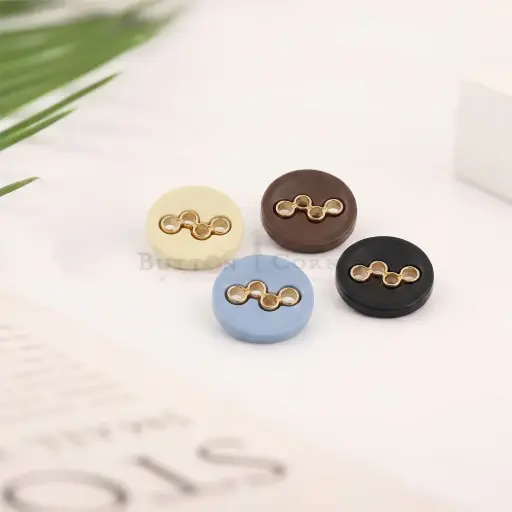 Connected Four-Hole Diagonal Shape Shirt Button