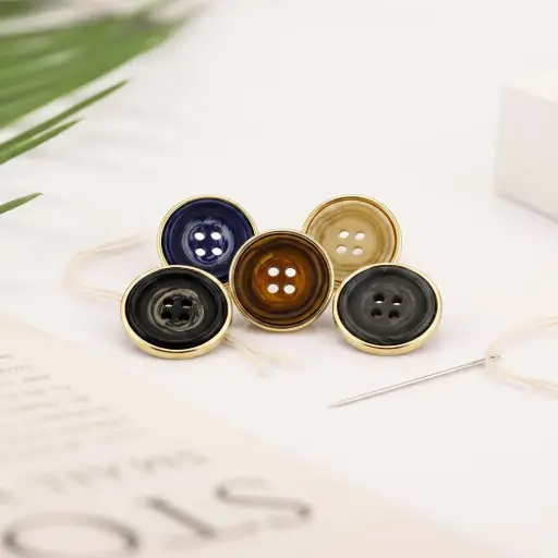 Two-Part Textured Accent 4-Hole Shirt Button