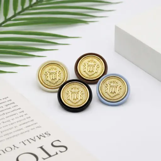 Orante Heraldic Insignia Round Accent Suiting Button