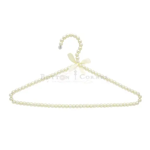 [40B-1 PEARLY WHITE] 3-Piece Pack Faux Pearl Beaded Clothes Hanger