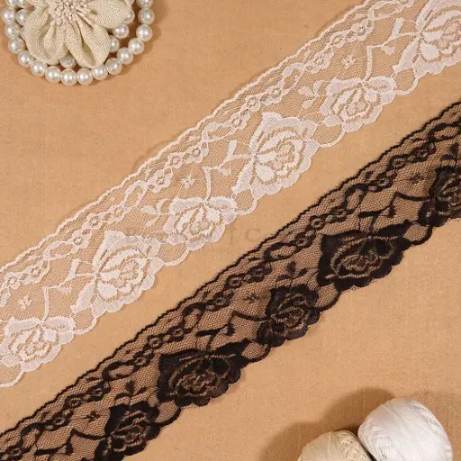 Geometric Floral Design Net Embroidery Lace