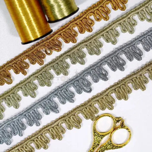Rough Wave Pattern with Side Border Fancy Lace
