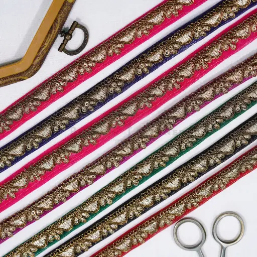 Fancy Metallic Yarn Sequence Lace