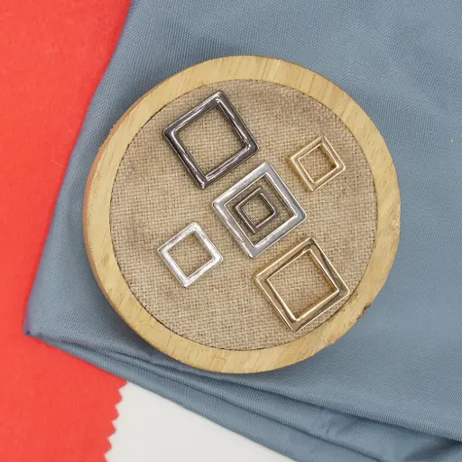 Square Shape 2 Hole Metal Button